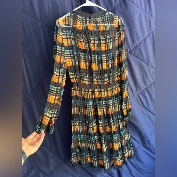 Prada Black Dress with Orange and Blue Plaid - Picture 5 of 7